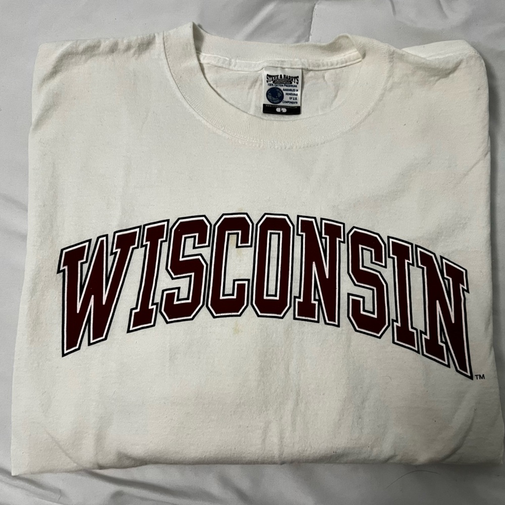 Steve & Barry’s Wisconsin University Long Sleeve White Tshirt - Size Large